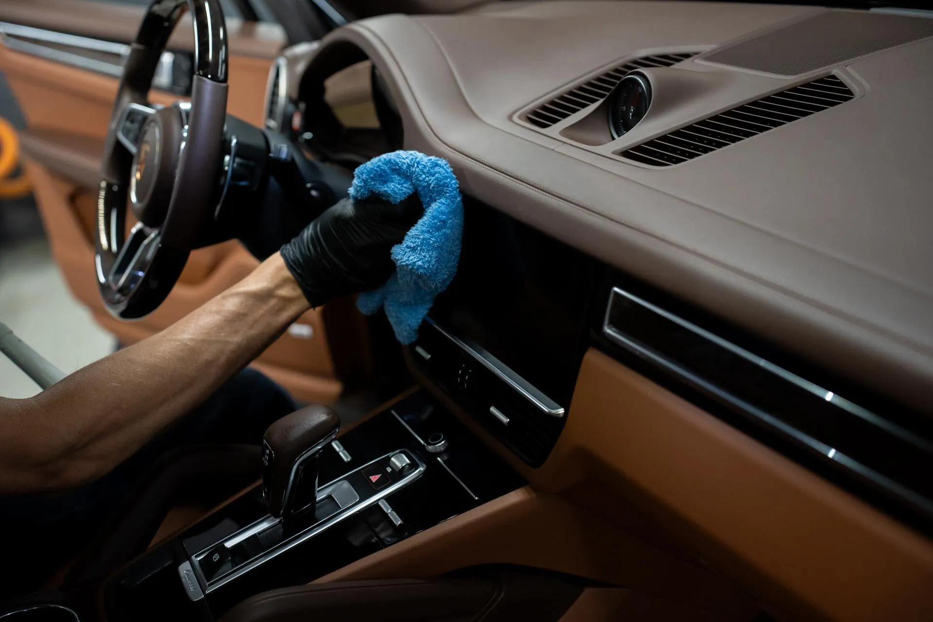 Applying UV protectant to a dash