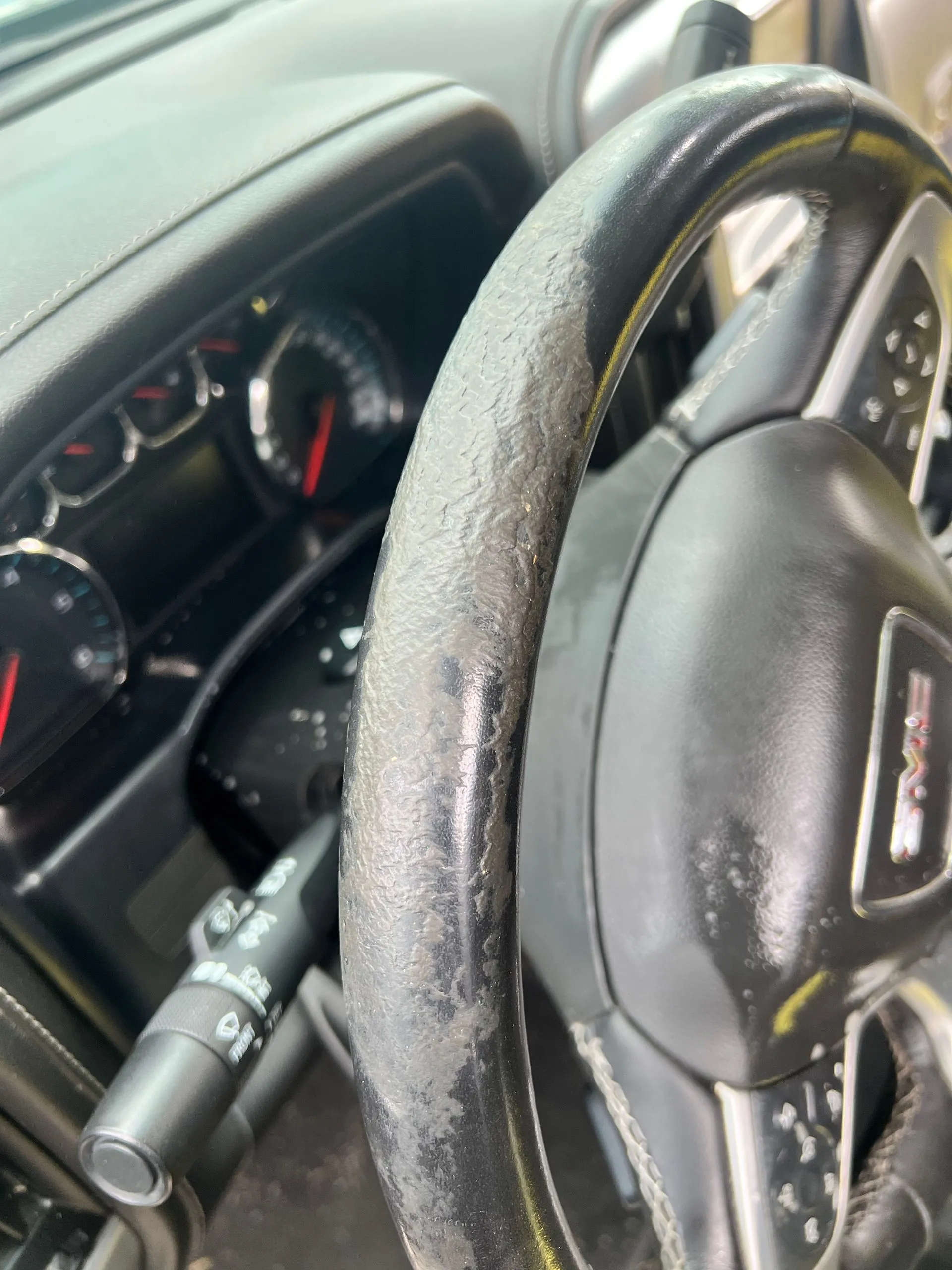 Steering wheel and controls restored, before