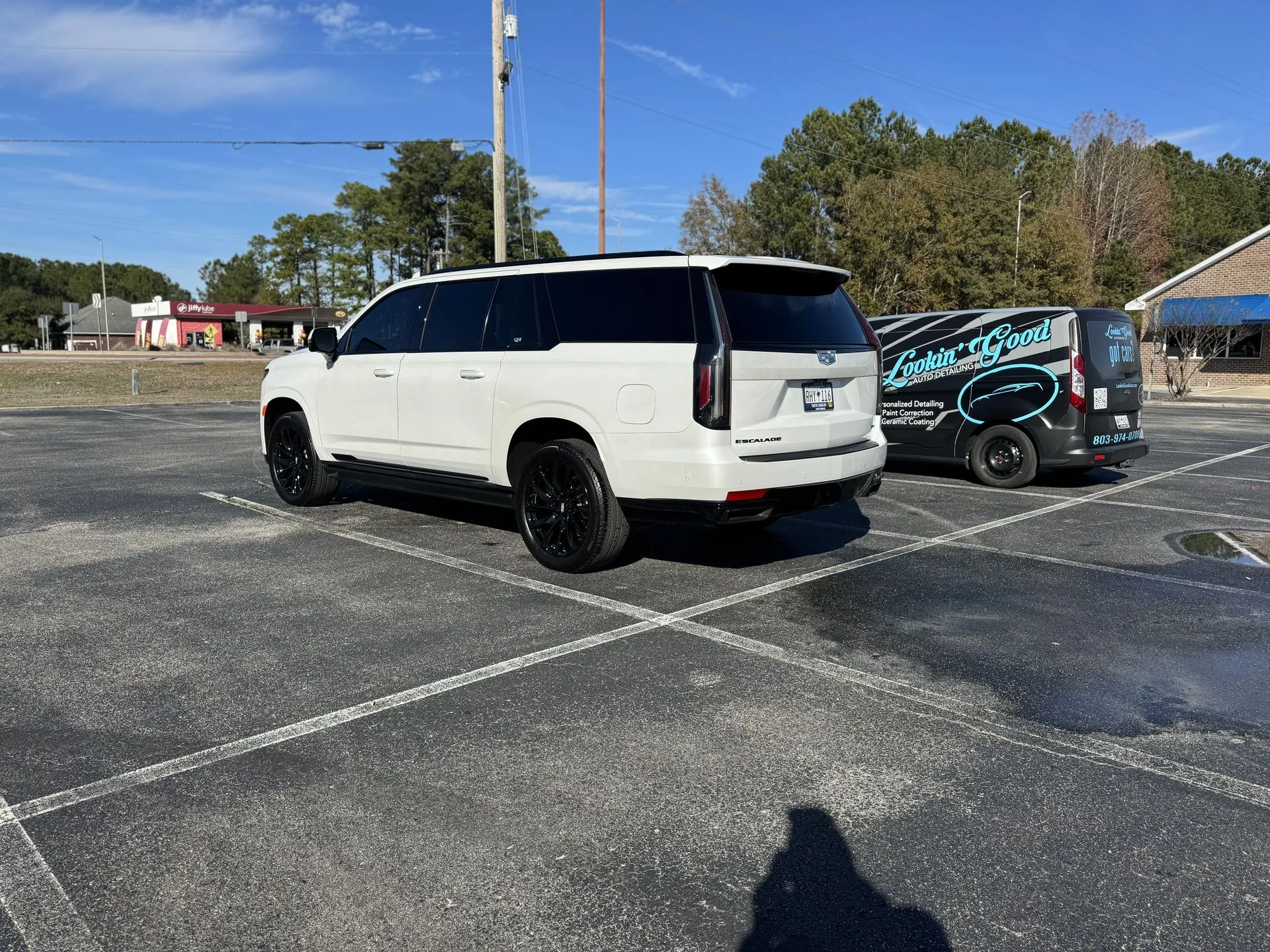 Cadillac Escalade finished beside the mobile van