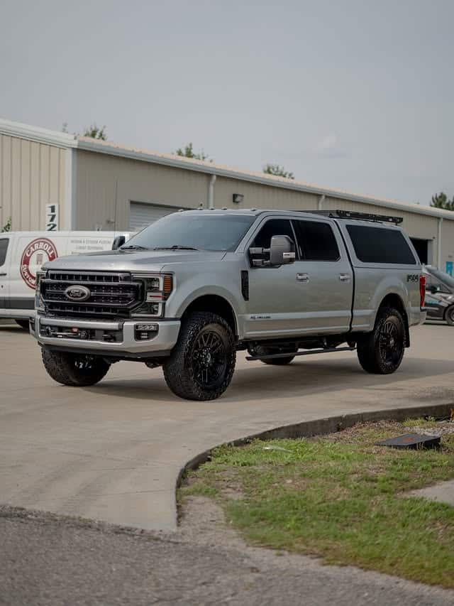 Silver Ford F-250 Tremor at the shop