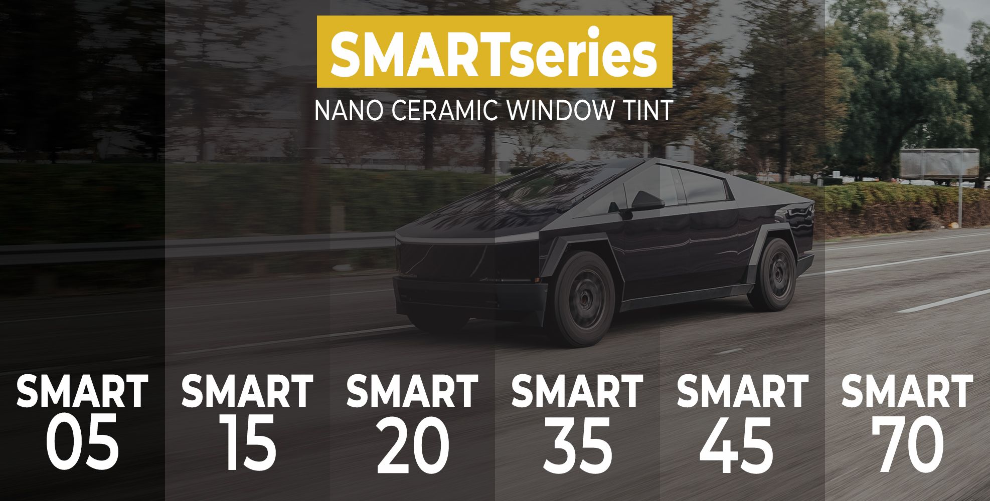 STEK SMARTseries shade comparison, SMART 05 through SMART 70